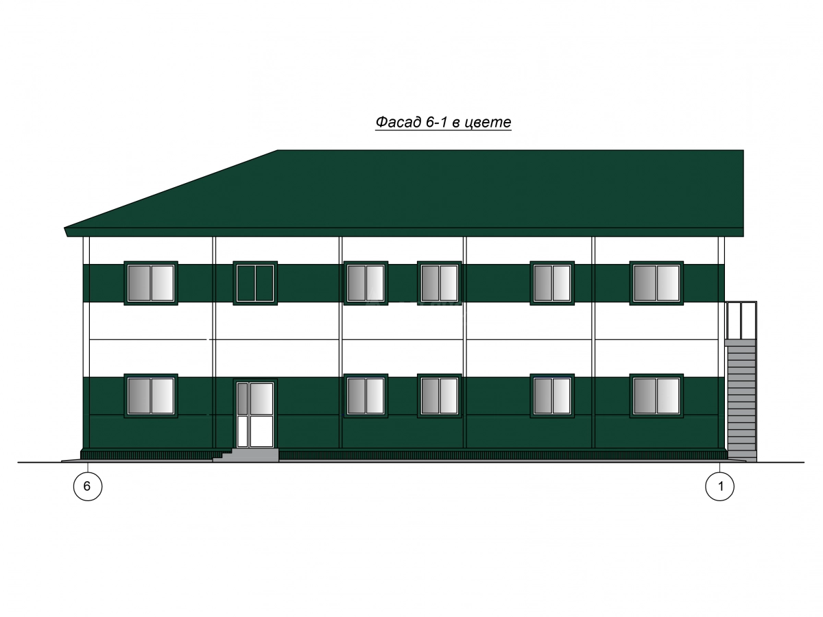 3D визуализация Общежитие из сэндвич-панелей - фото 15