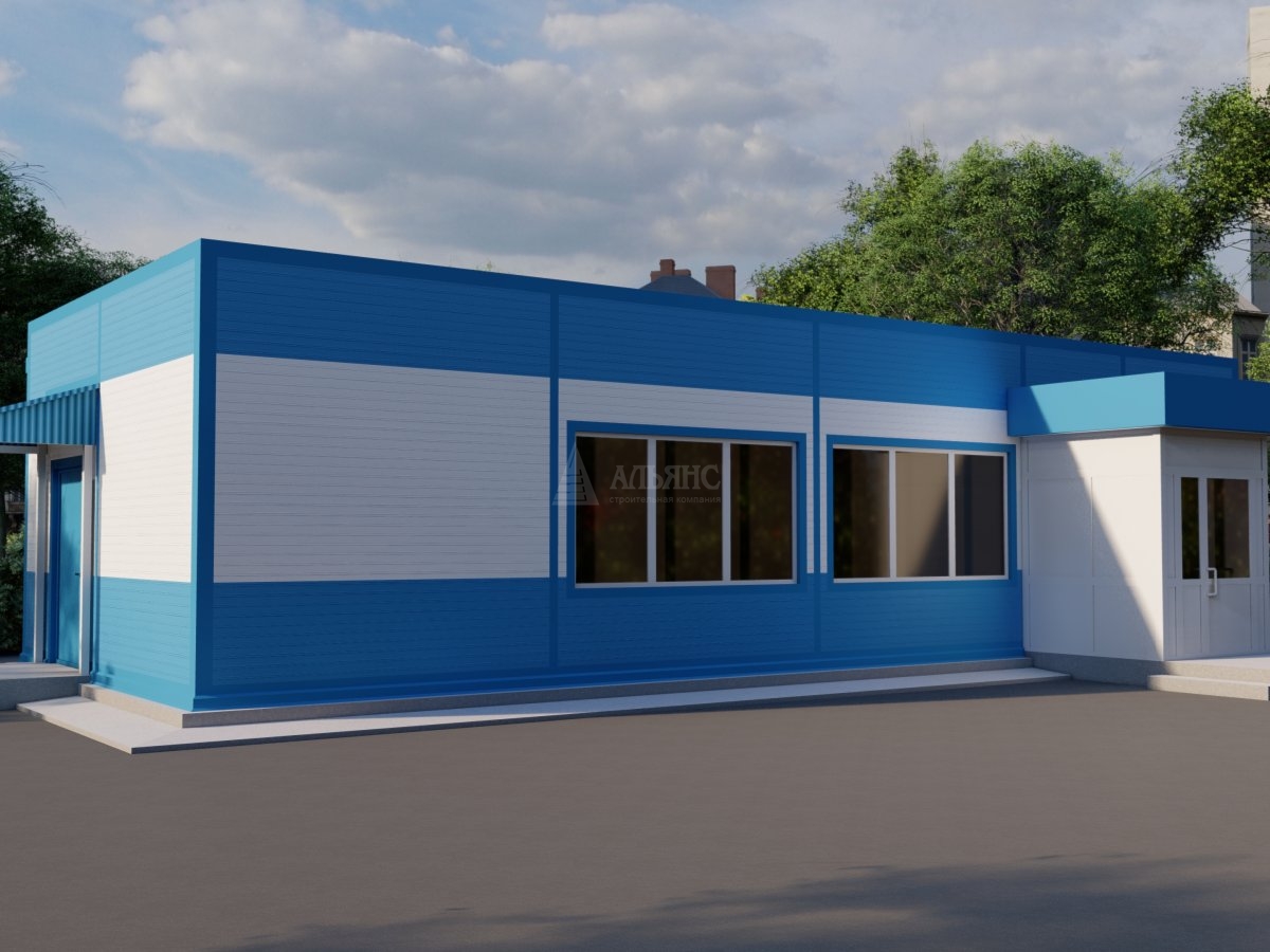 3D визуализация Магазин из сэндвич-панелей - фото 1