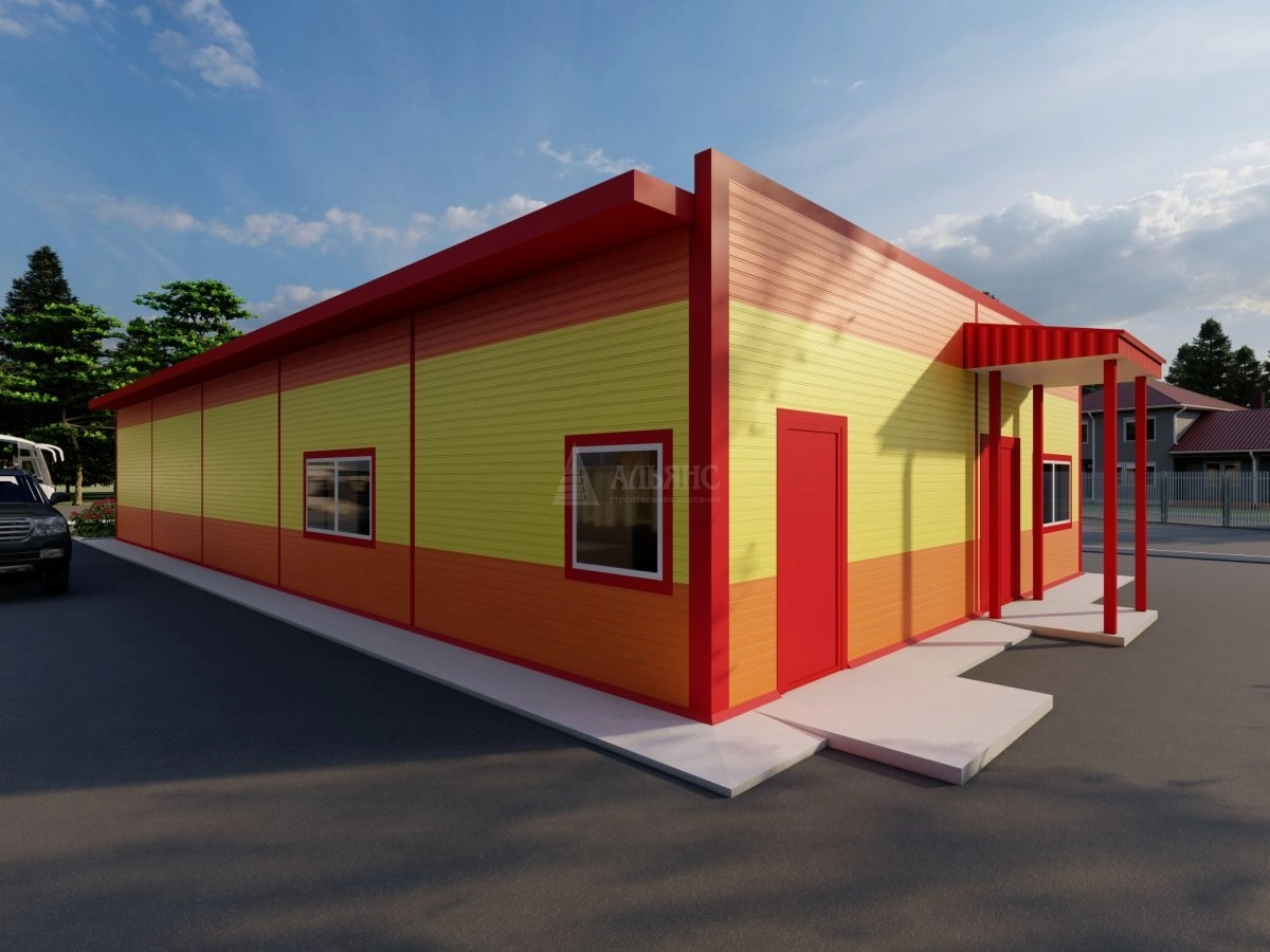 3D визуализация Магазин из сэндвич-панелей - фото 3